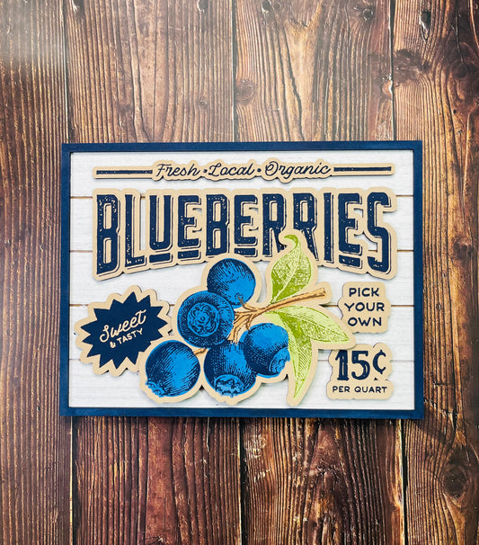 Fresh blueberry - Shiplap sign