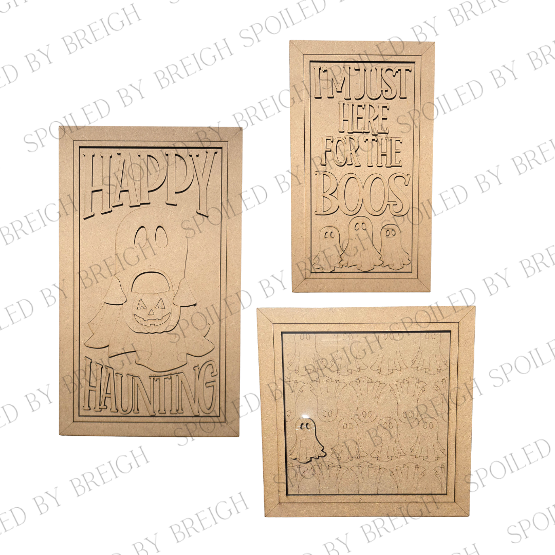 Set of 3 Ghost Signs