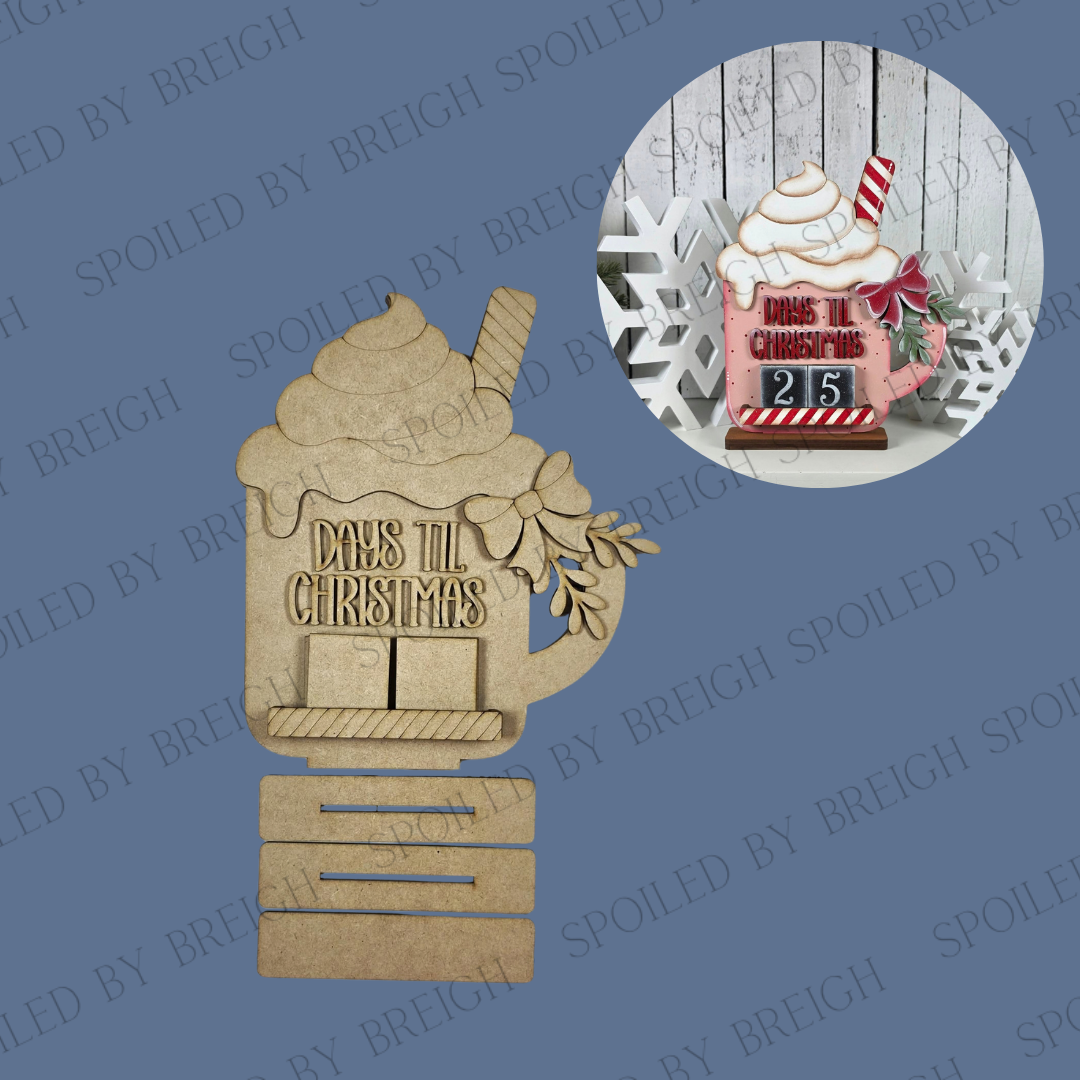 Hot Cocoa Bar Mug Countdown Shelf Sitter