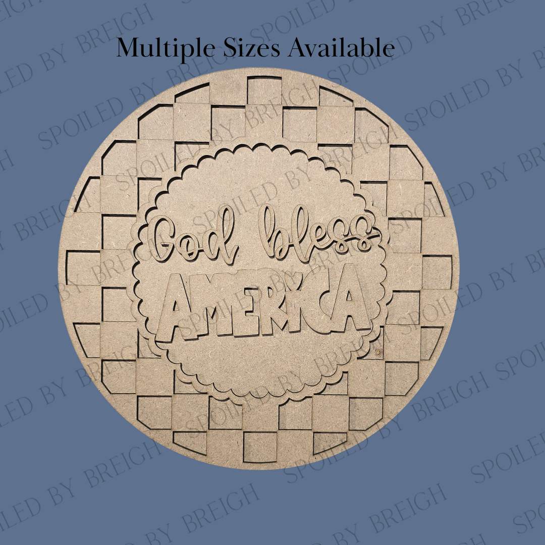 God Bless America Door Round