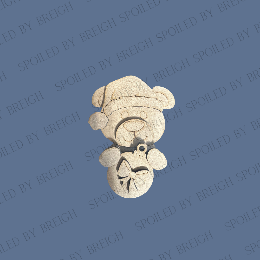 Mug Hugger- Bear with Santa Hat