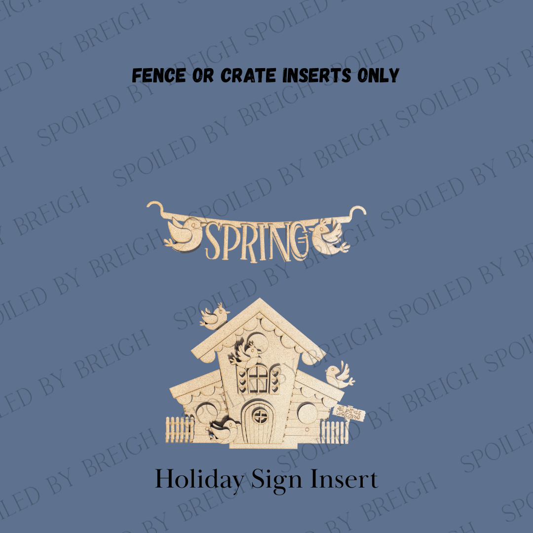 Spring Birdhouse Holiday Inserts