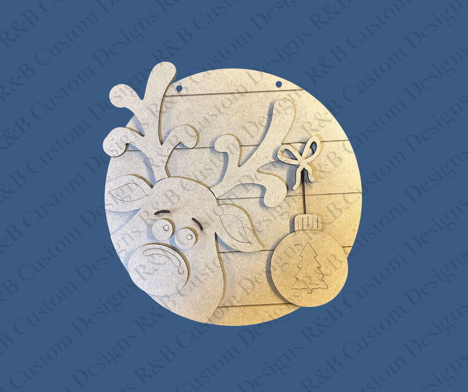 Reindeer with Ornament 10.5 Round