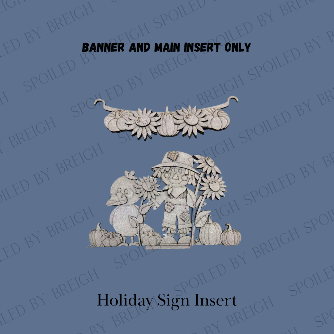 Scarecrow and Crow Holiday Inserts
