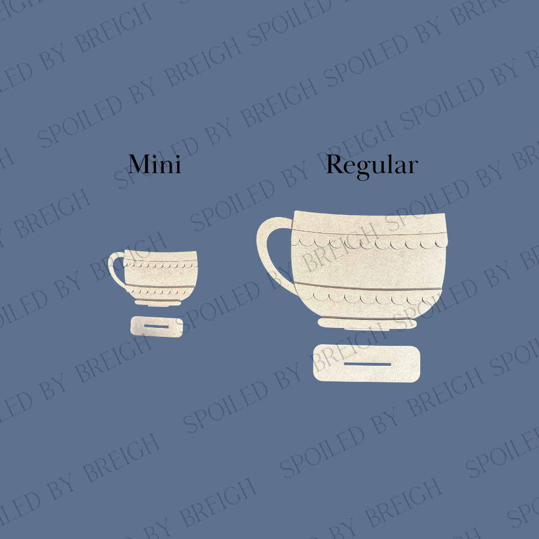 Scalloped Tea Cup Interchangeable Basket Base