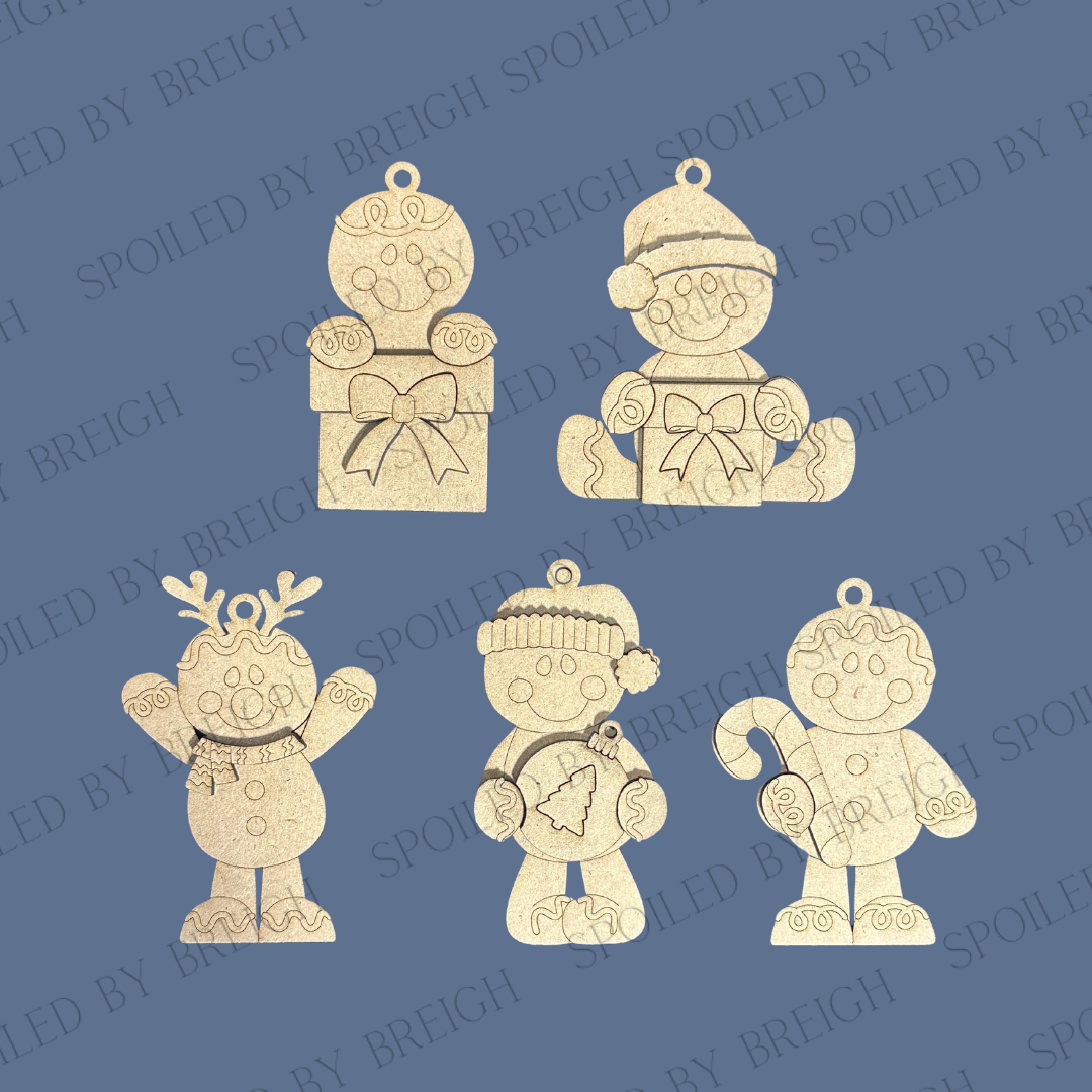 Gingerbread Ornaments- set of 5