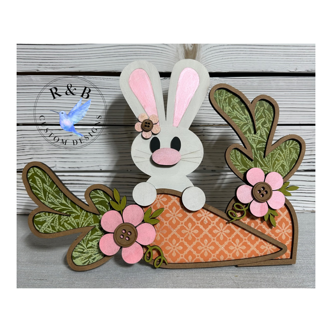 Spring Easter Bunny Behind carrot