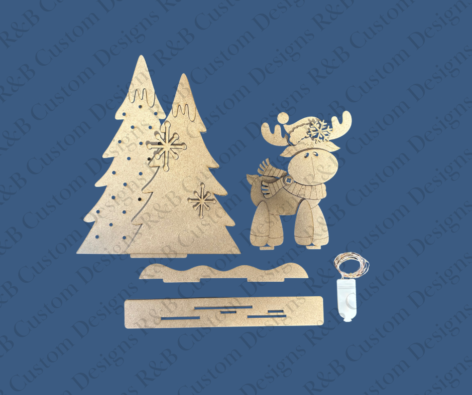 Moose and Mountains Shelf Sitter