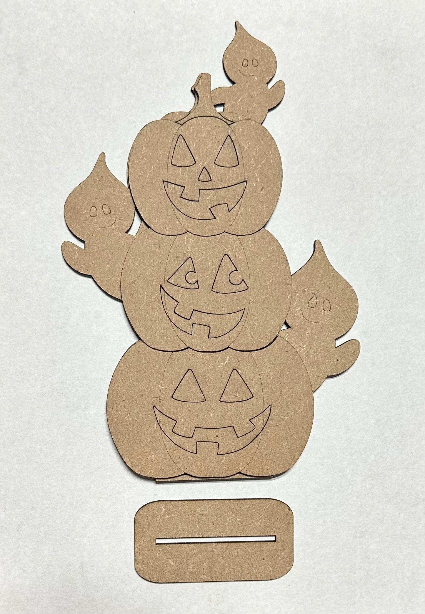 Ghost on Stacked Pumpkin Shelf Sitter
