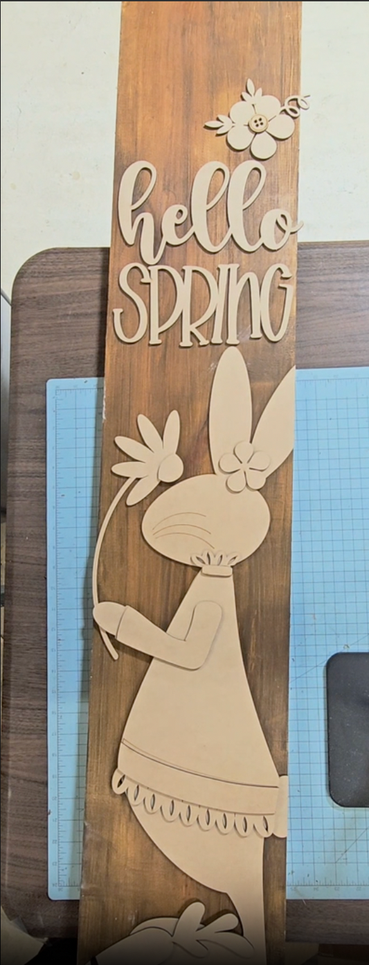Hello Spring Bunny with Flowers(4ft)