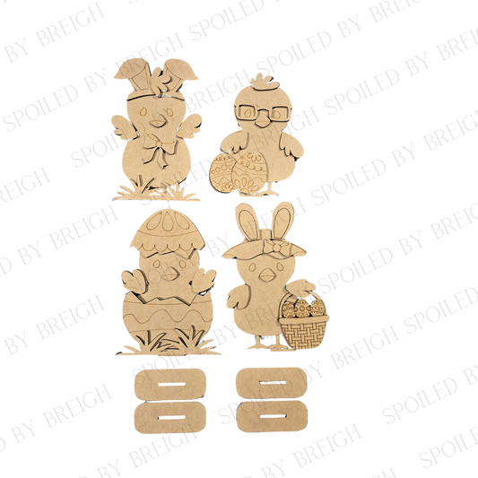Easter chicks tiered tray