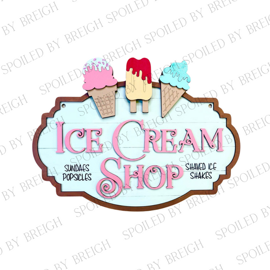 Ice Cream Shop Door hanger - July 2024 craft box
