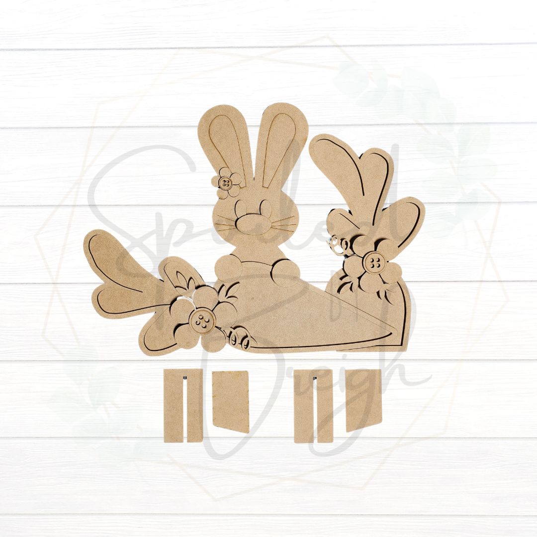 Spring Easter Bunny Behind carrot