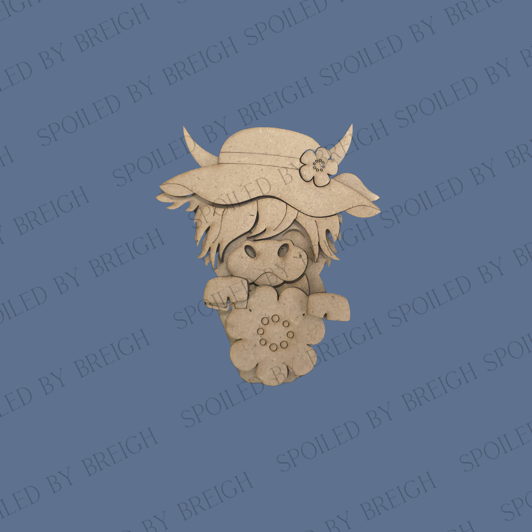 Spring Highland Cow Mug Hugger