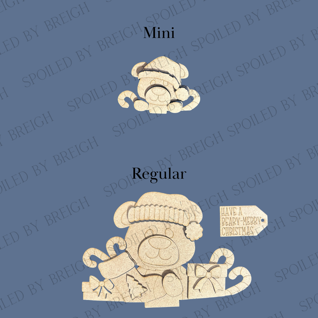 Bear with Candy Canes Basket Insert