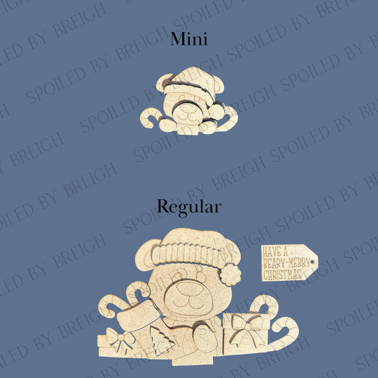 Bear with Candy Canes Basket Insert