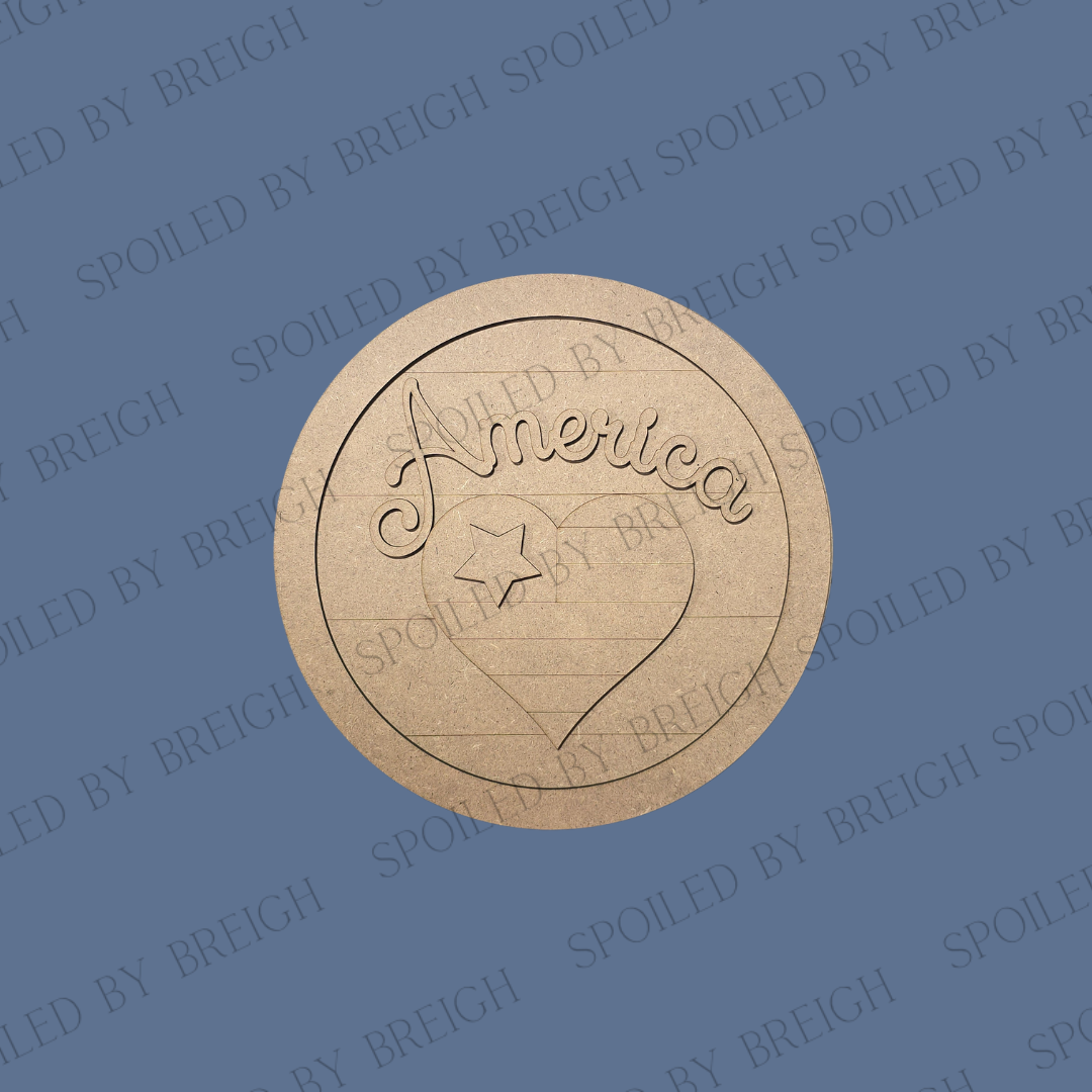 America (Heart )Door Round