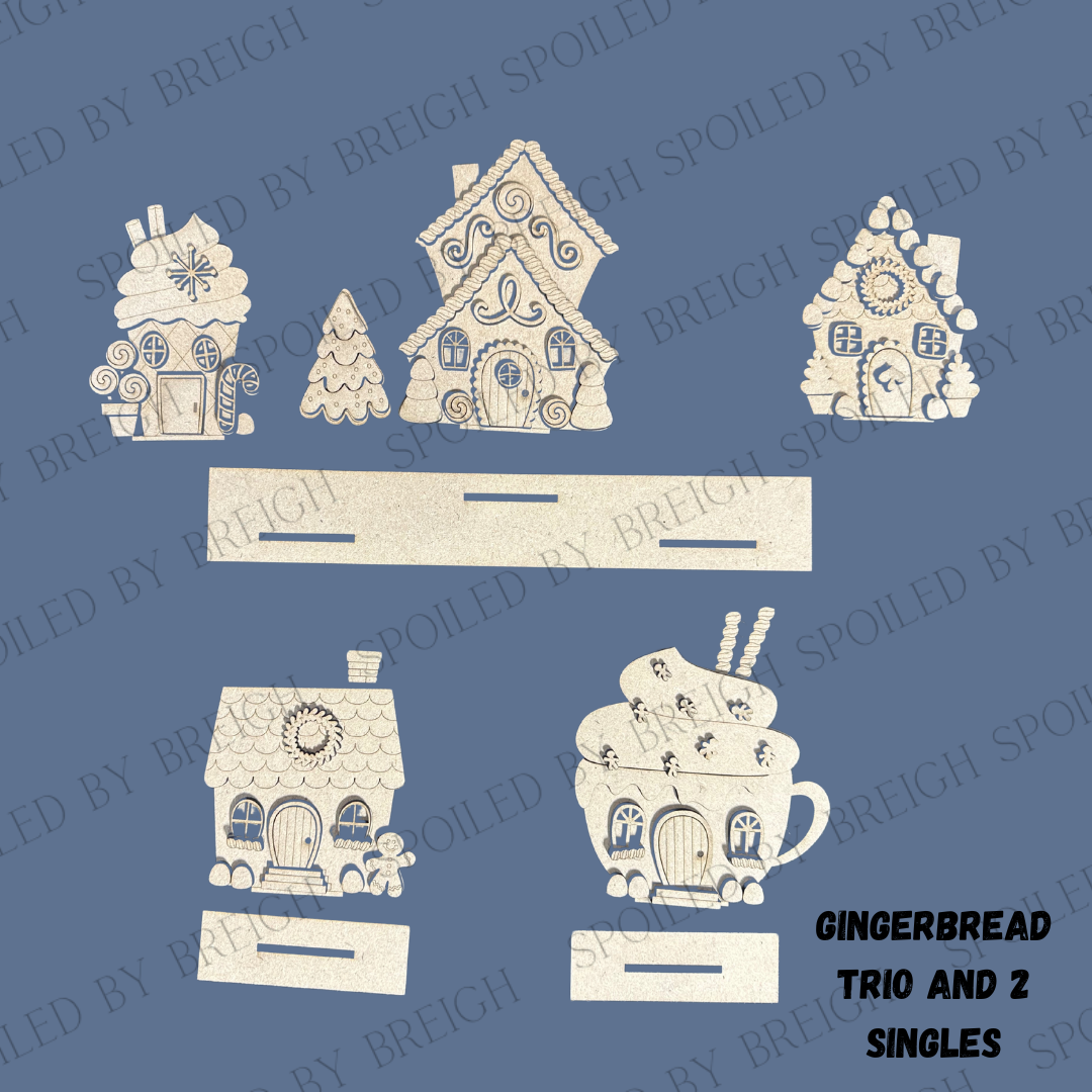 Gingerbread Mini Houses- Set of 5