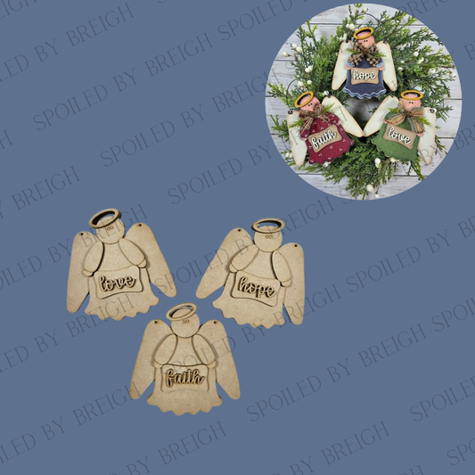 Prim Christmas Angel Ornaments