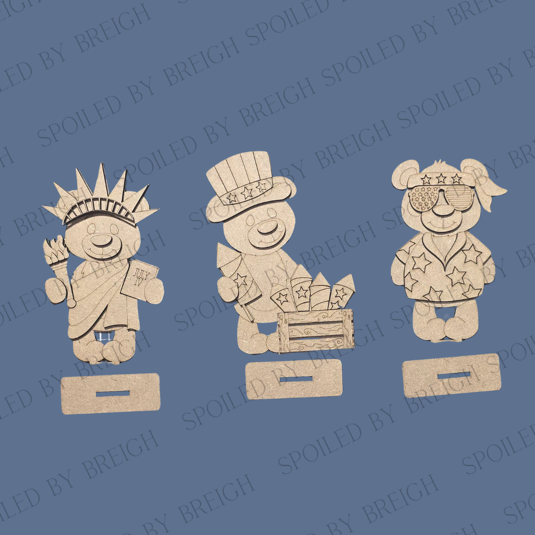 Patriotic Bear Trio