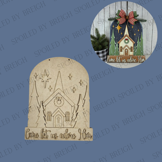 Christmas Church Door Hanger