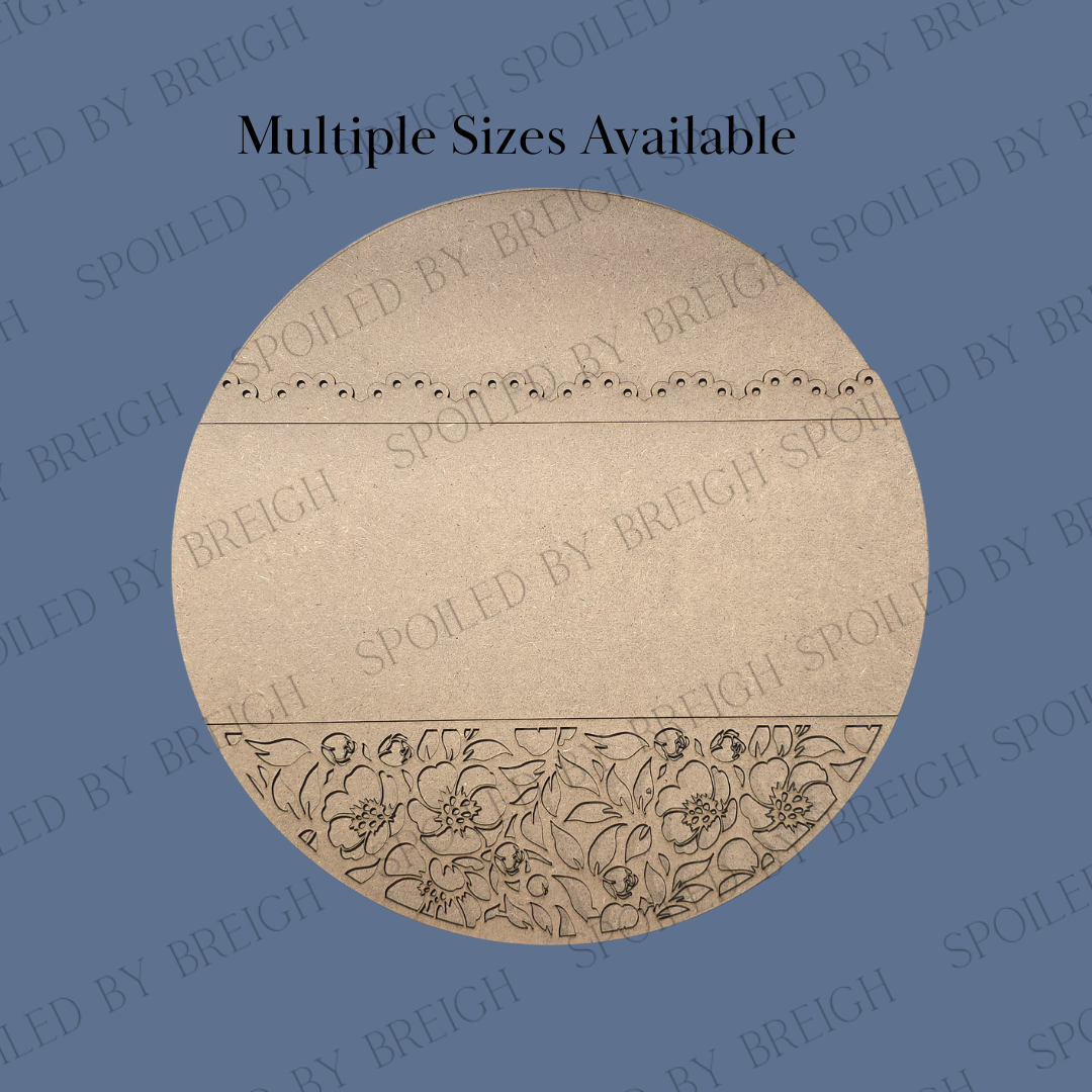 Scallop Floral Door Round Blank
