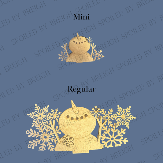 Snowman with Snowflakes Basket Insert