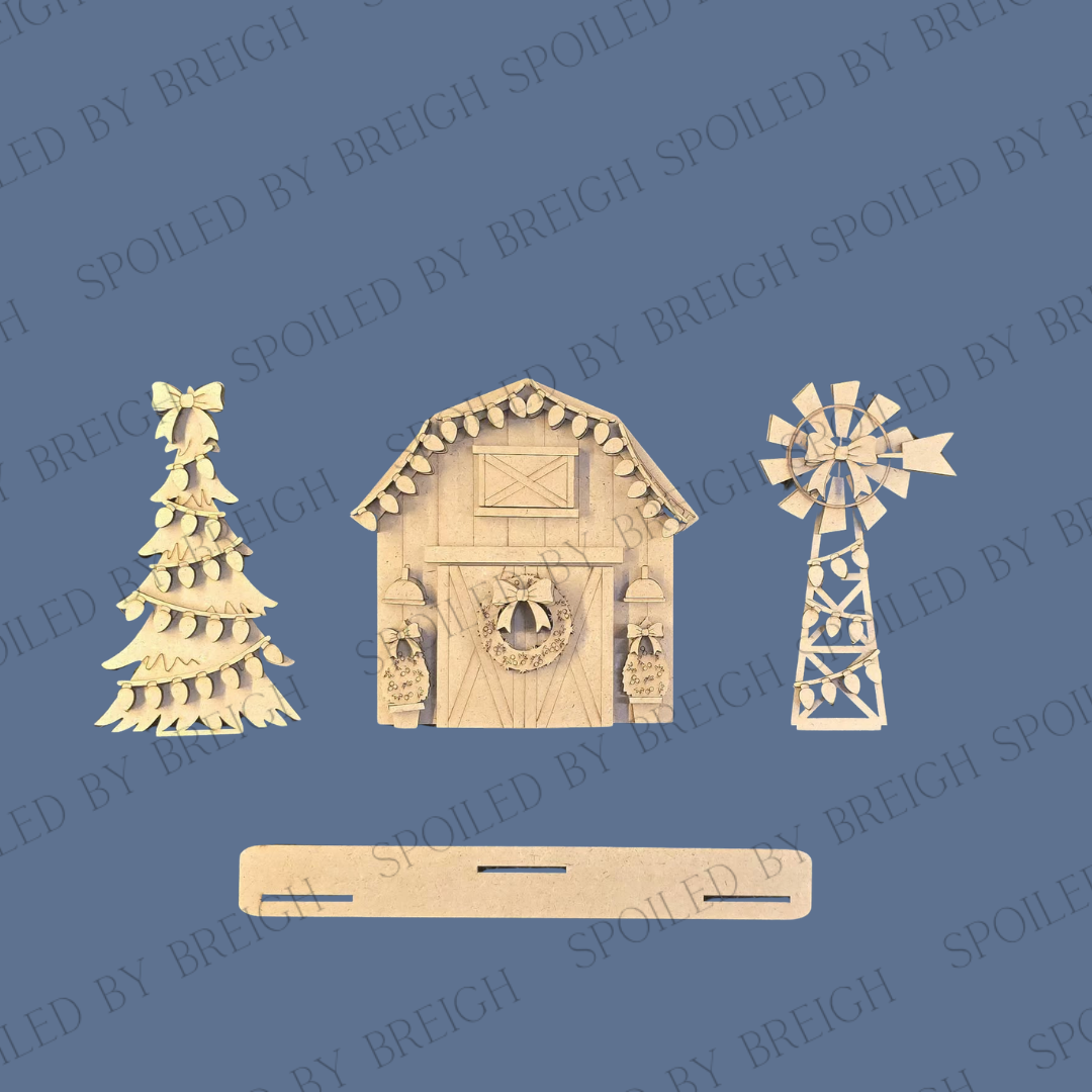 Christmas barn Shelf Sitter