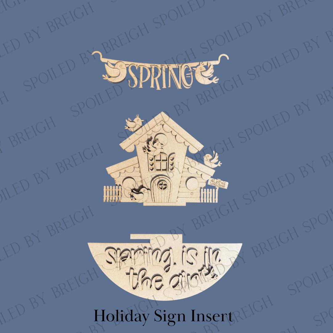 Spring Birdhouse Holiday Inserts