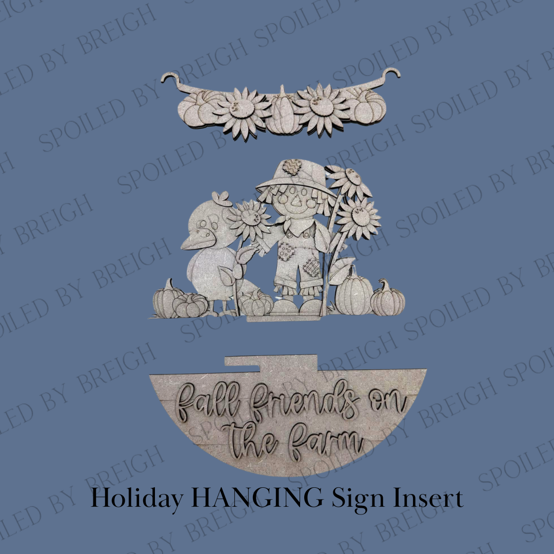 Scarecrow and Crow Holiday Inserts