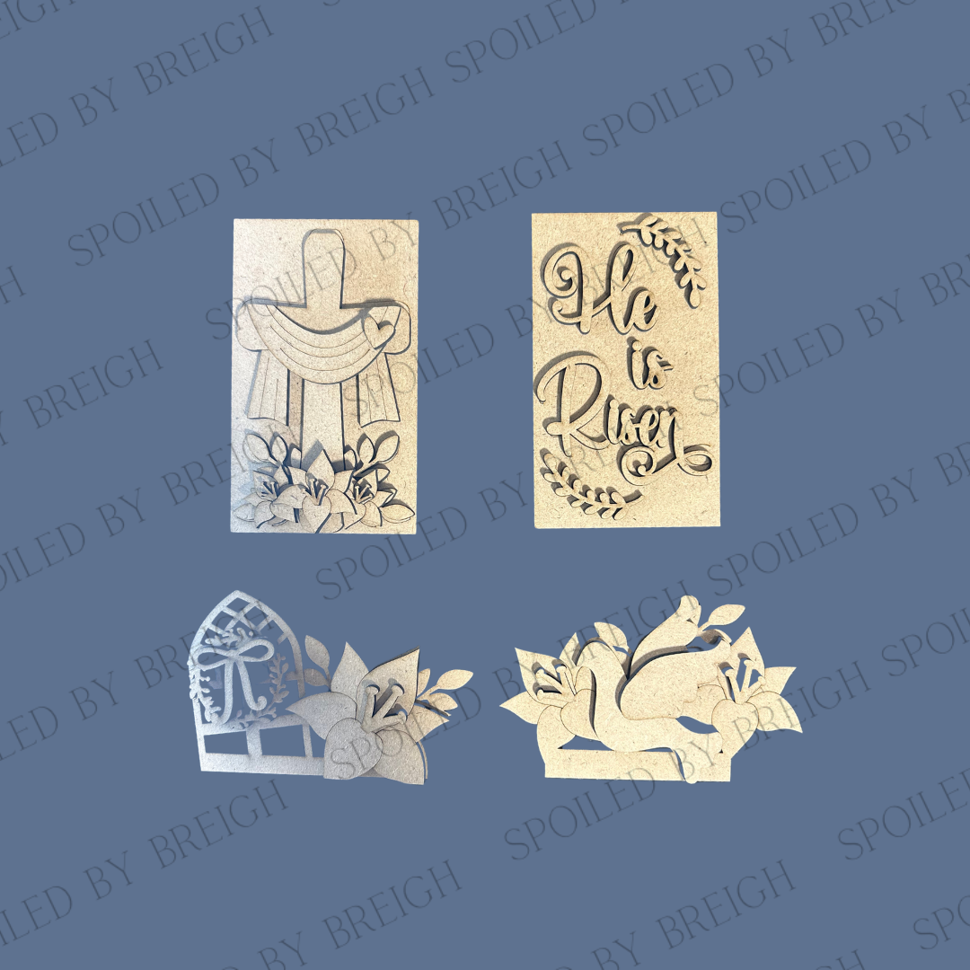 Cottage Cabinet Insert- He is Risen