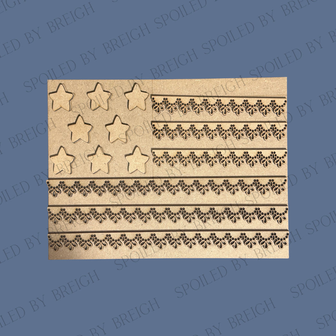 Scalloped flag Cutout