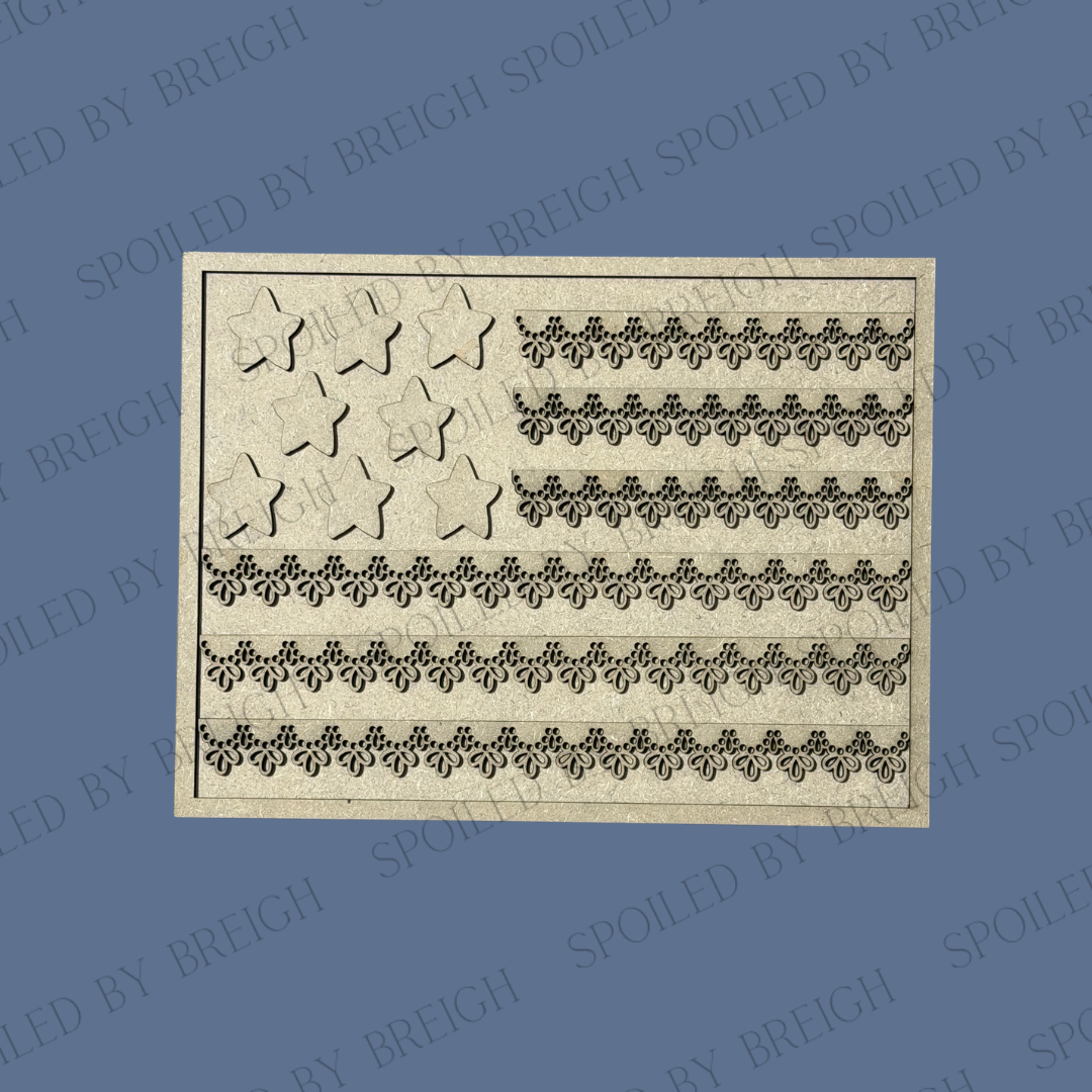 Scalloped flag Cutout