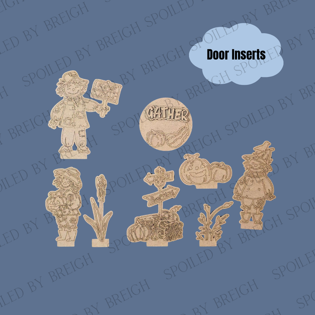 Porch Door Inserts- Happy Scarecrow