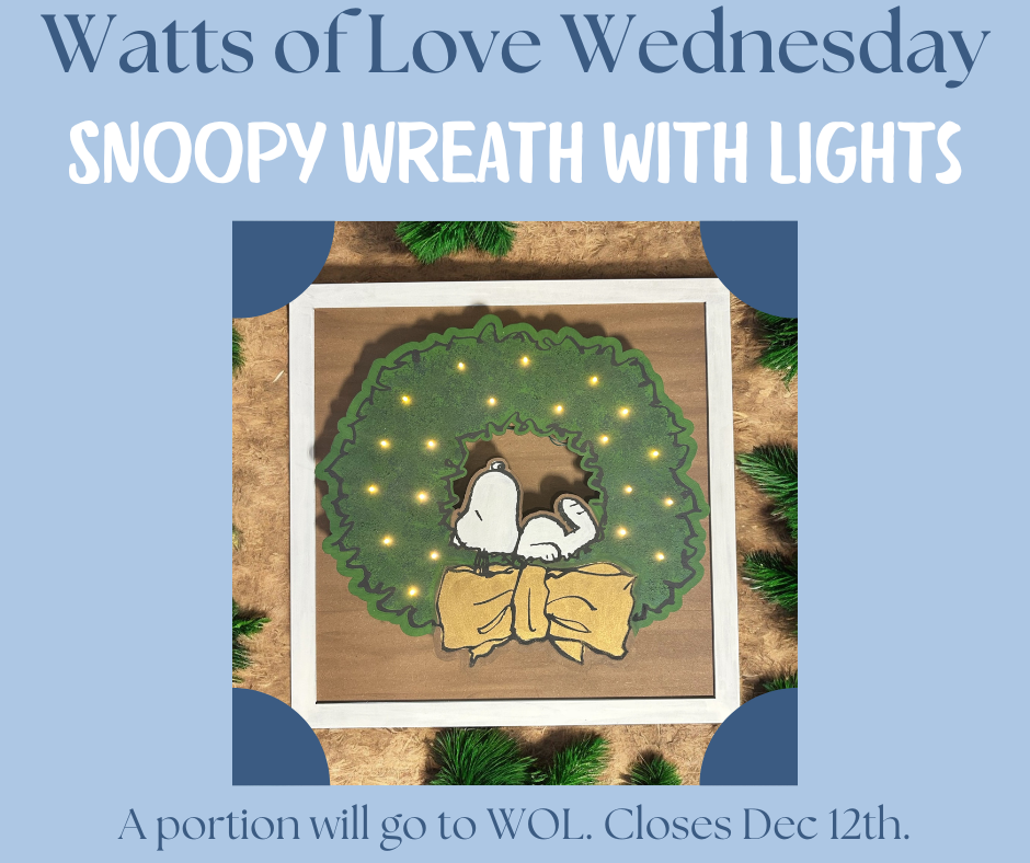 Watts of Love- Snoopy Wreath with Lights
