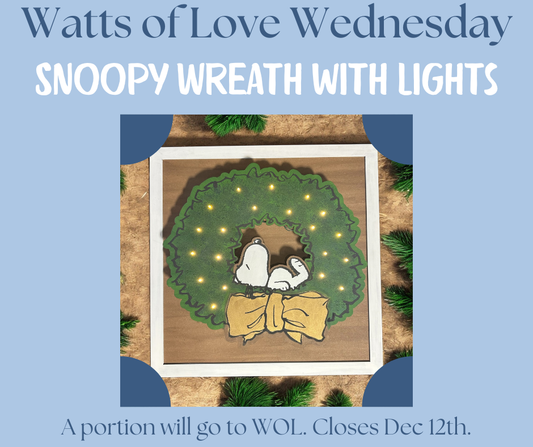 Watts of Love- Snoopy Wreath with Lights