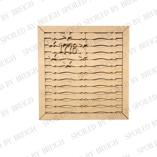 Patriotic Spindle Flag 8x7