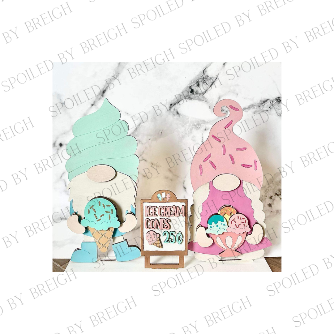 Ice Cream Shelf Sitter Gnomes - July 2024 craft box