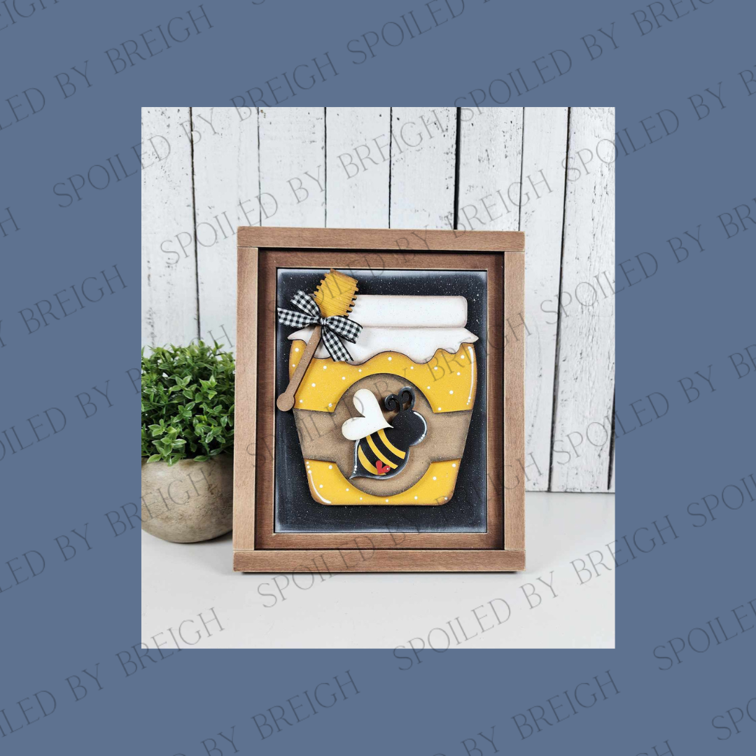 Honey Bee Trio Signs-Honey Jar