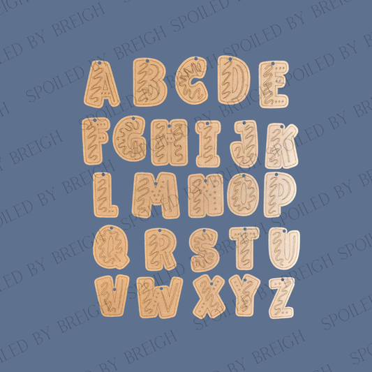 Frosted Font- Individual Letters